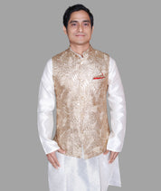 Golden Glory Brocade Nehru Jacket Set