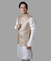 Golden Glory Brocade Nehru Jacket Set