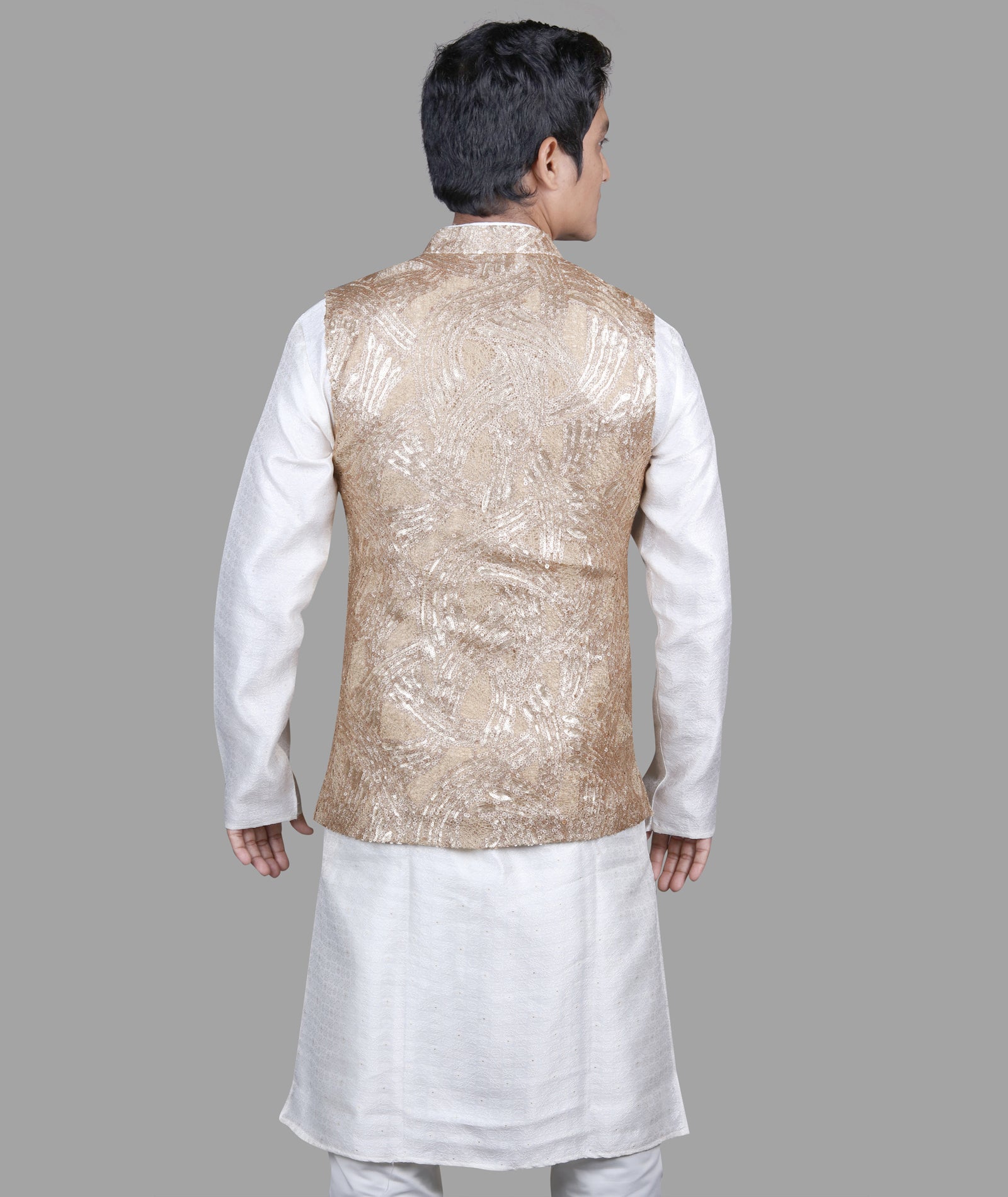 Golden Glory Brocade Nehru Jacket Set