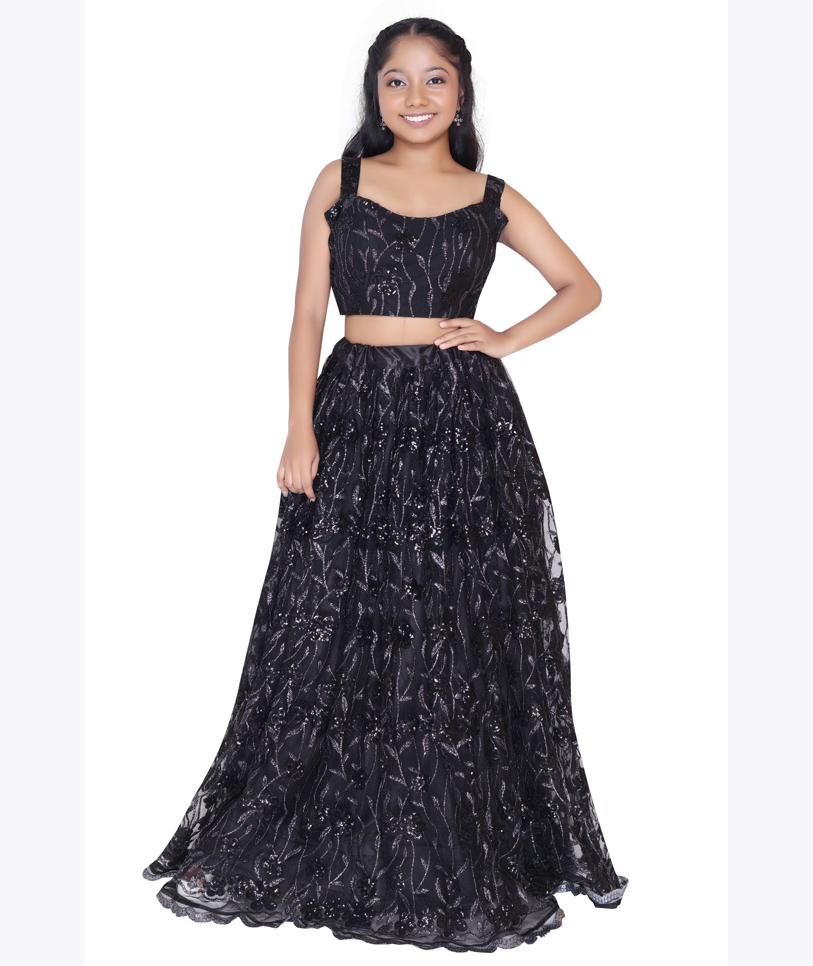 Midnight Spark Sequin Lehenga Set