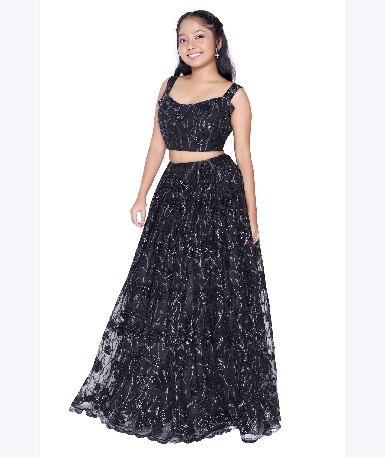 Midnight Spark Sequin Lehenga Set