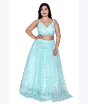 Mint Mist Sequin Embroidered Lehenga Set