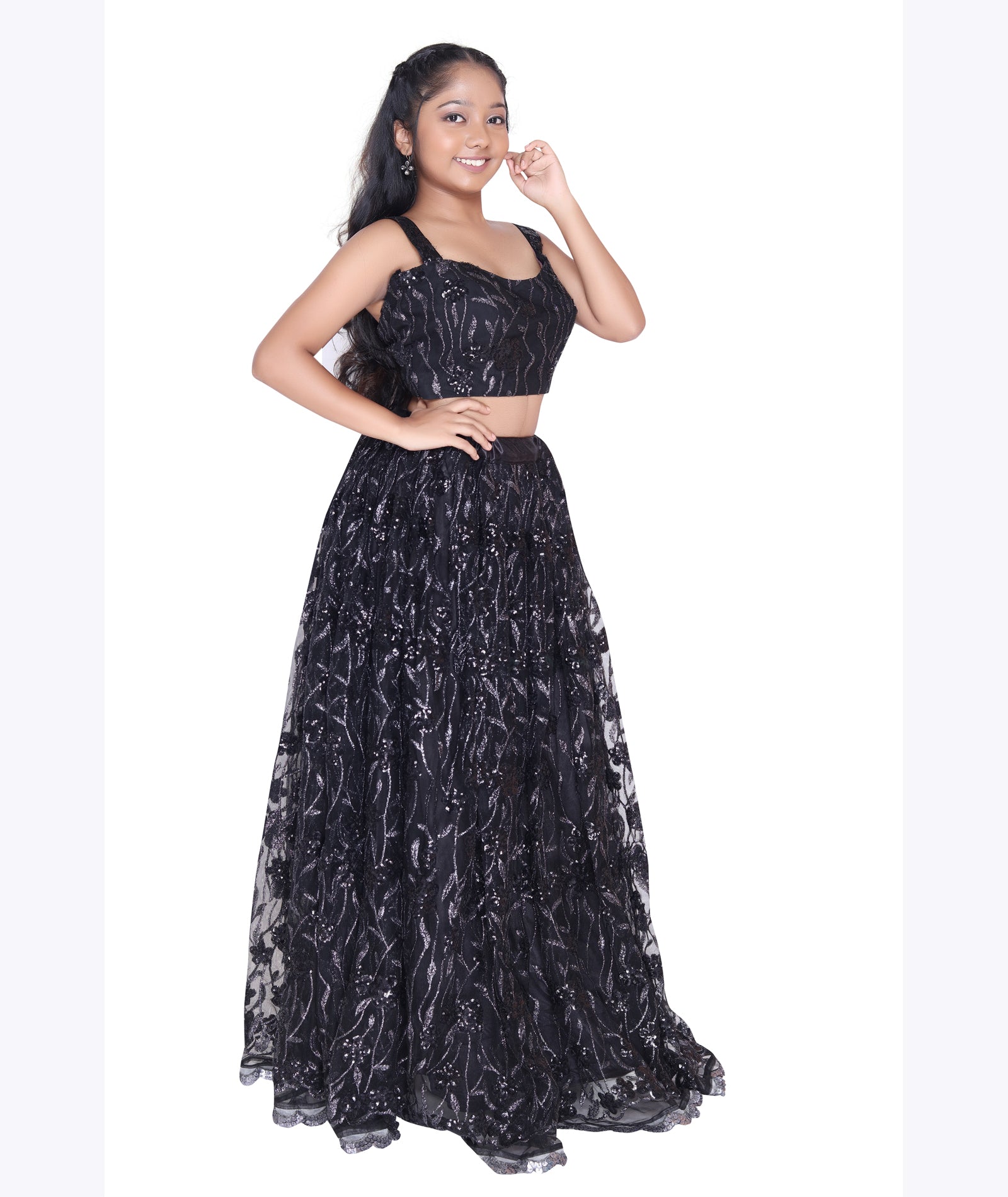 Midnight Spark Sequin Lehenga Set