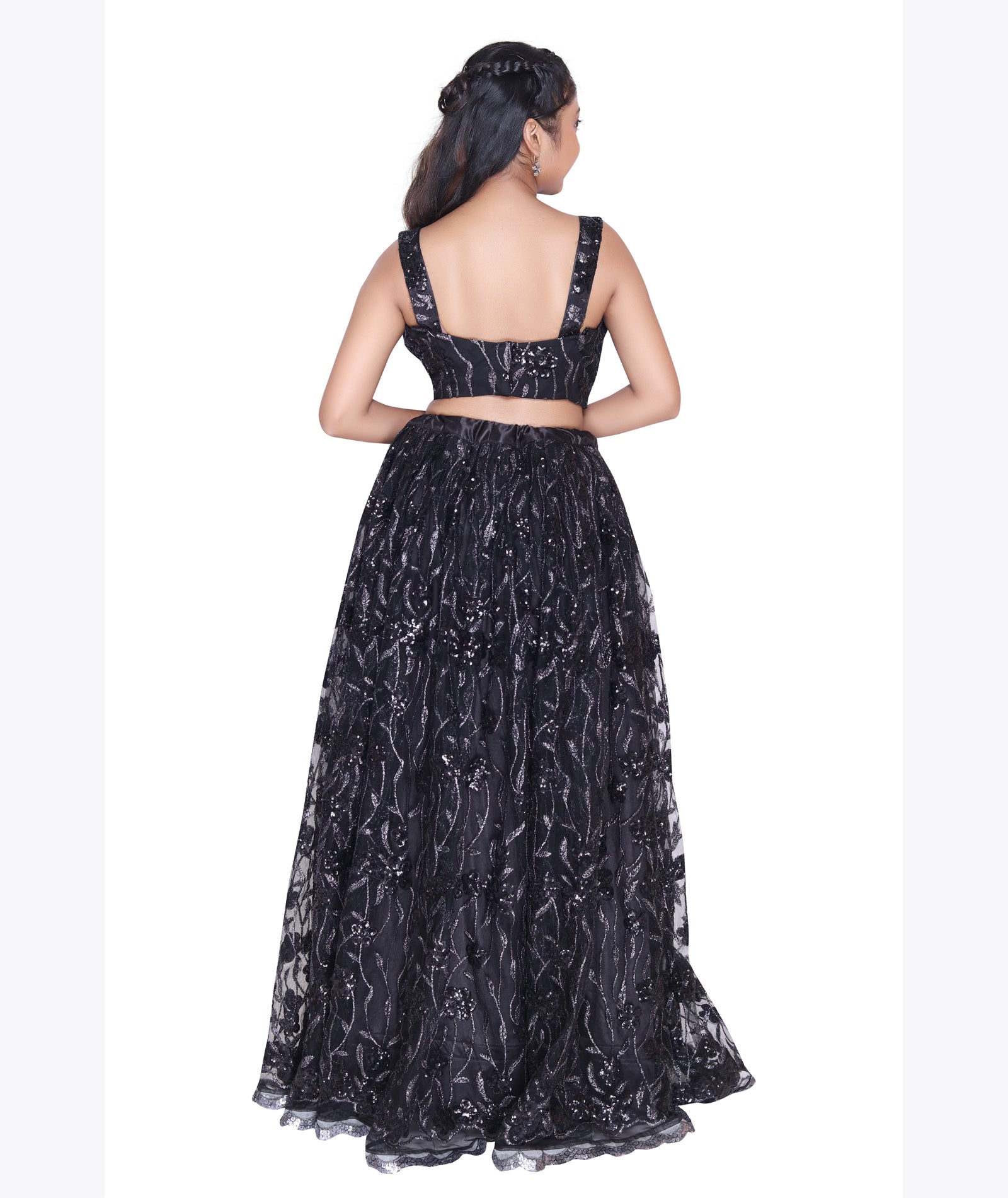 Midnight Spark Sequin Lehenga Set