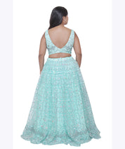 Mint Mist Sequin Embroidered Lehenga Set