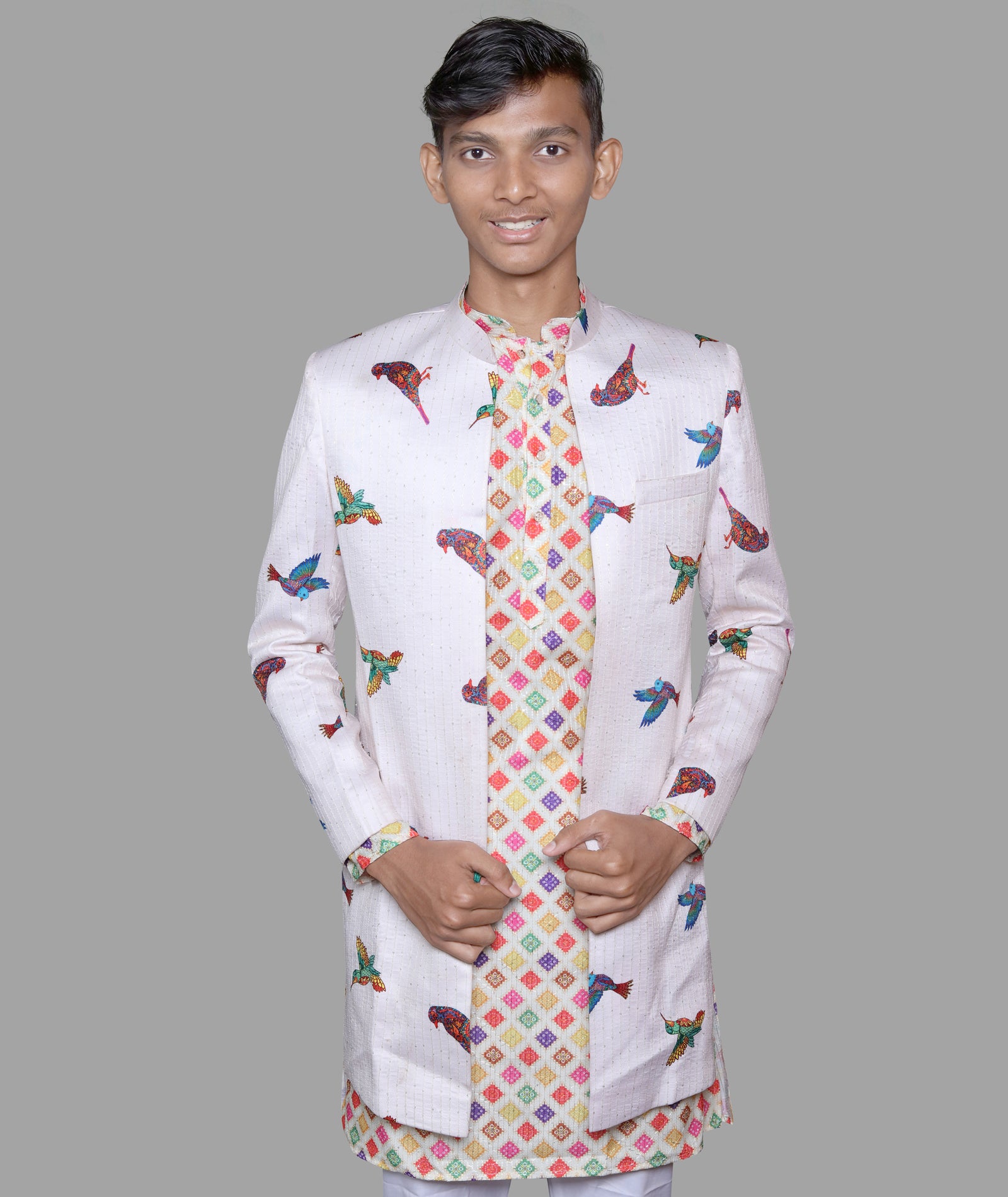 Festive Flight Printed Kurta Jacket Set