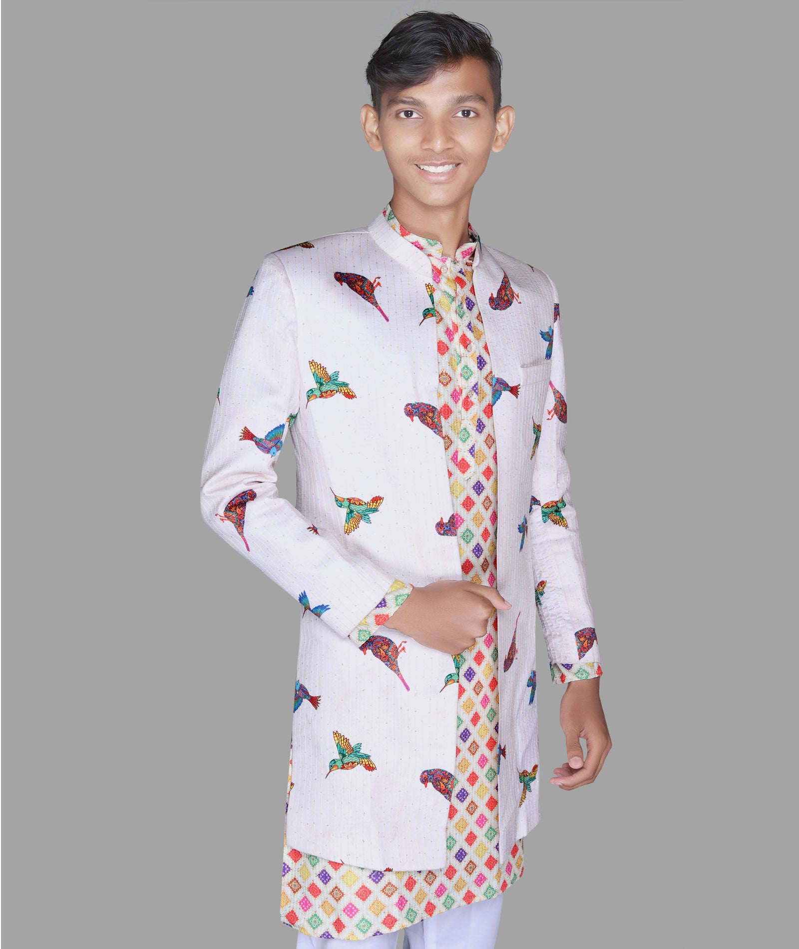 Festive Flight Printed Kurta Jacket Set