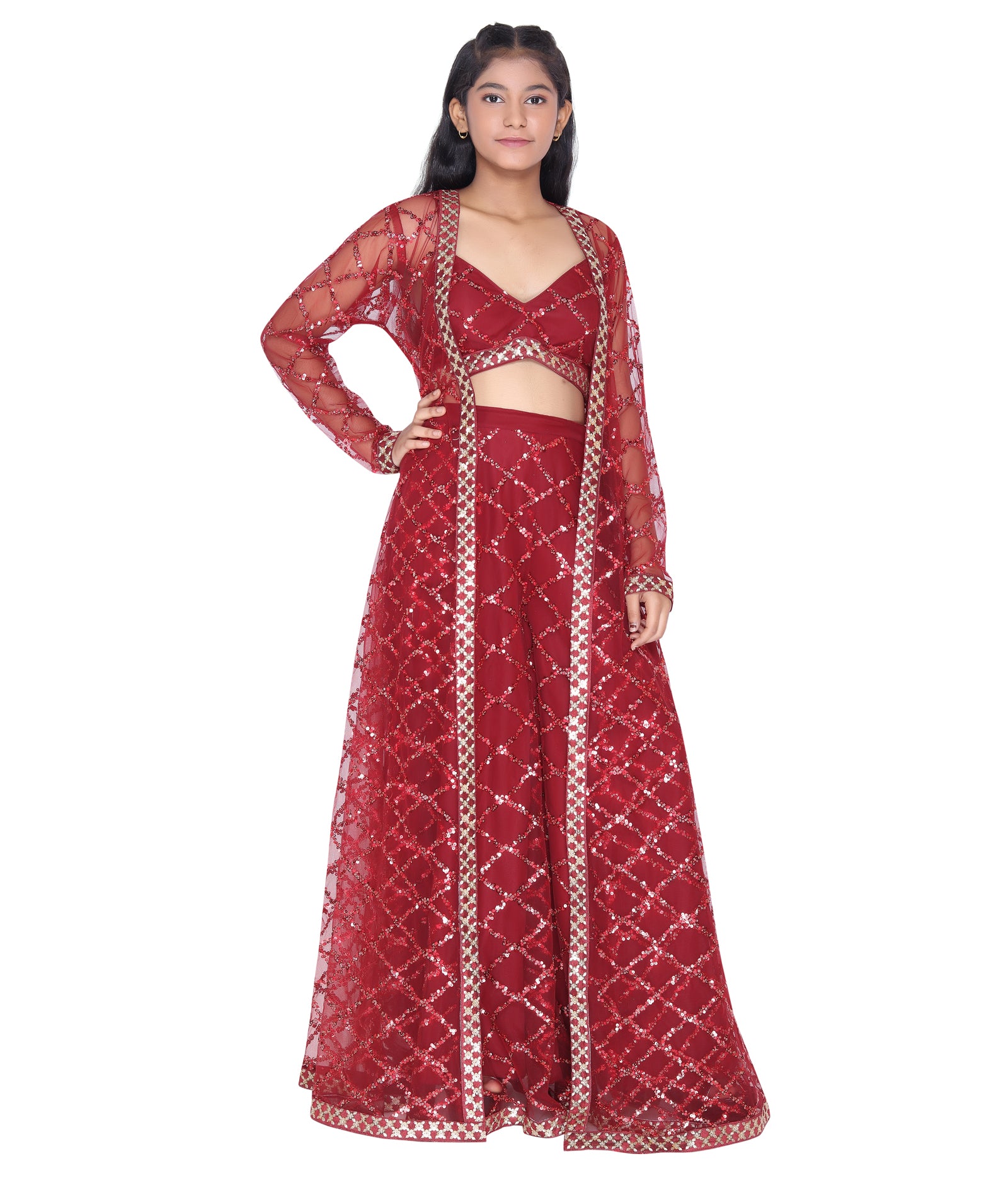 Royal Red Embroidered Lehenga