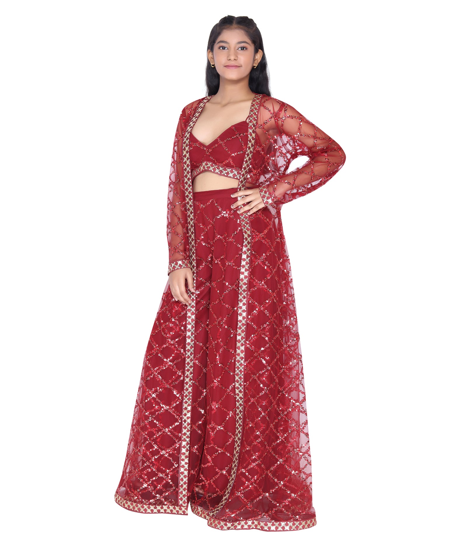 Royal Red Embroidered Lehenga