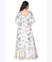 Golden Glow Foil-Print Anarkali Set