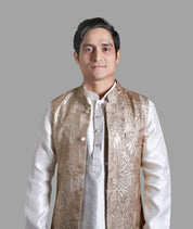 Golden Glory Brocade Nehru Jacket Set